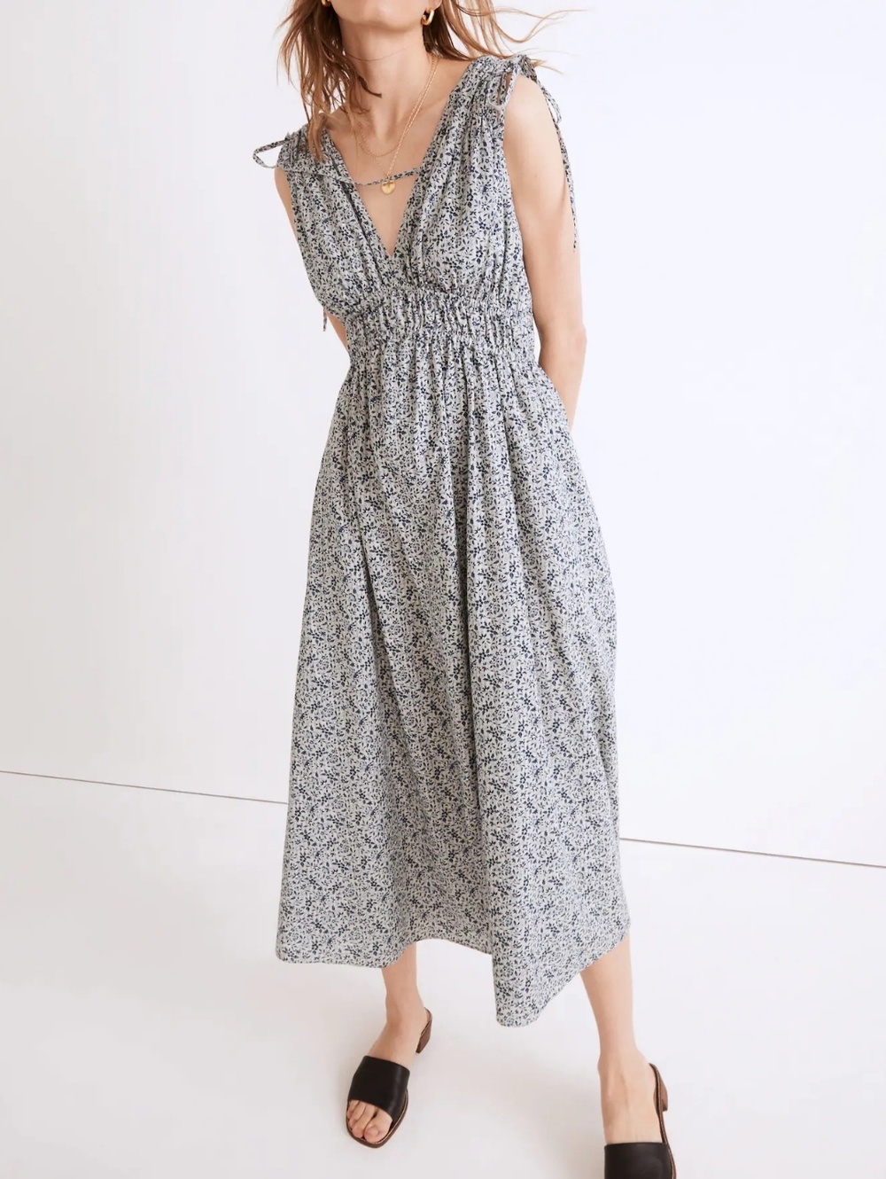 Madewell Sophia smocked midi dress in Florentine Floral XXS